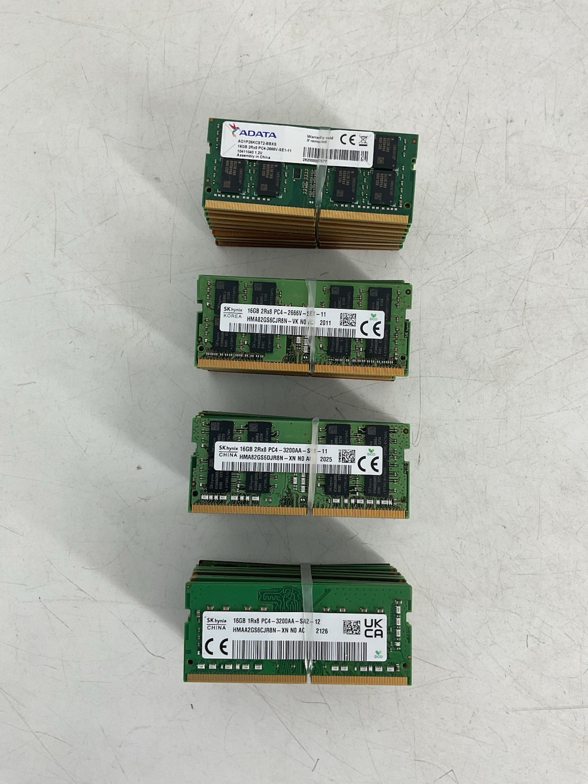Lot of 40 Mixed 16GB Ram Sticks DDR4 Laptop Mixed Brands & Speeds - All Tested