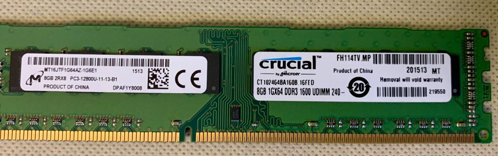 Crucial 8GB (1x8GB) 1600MHz 240-pin UDIMM DDR3 RAM Module