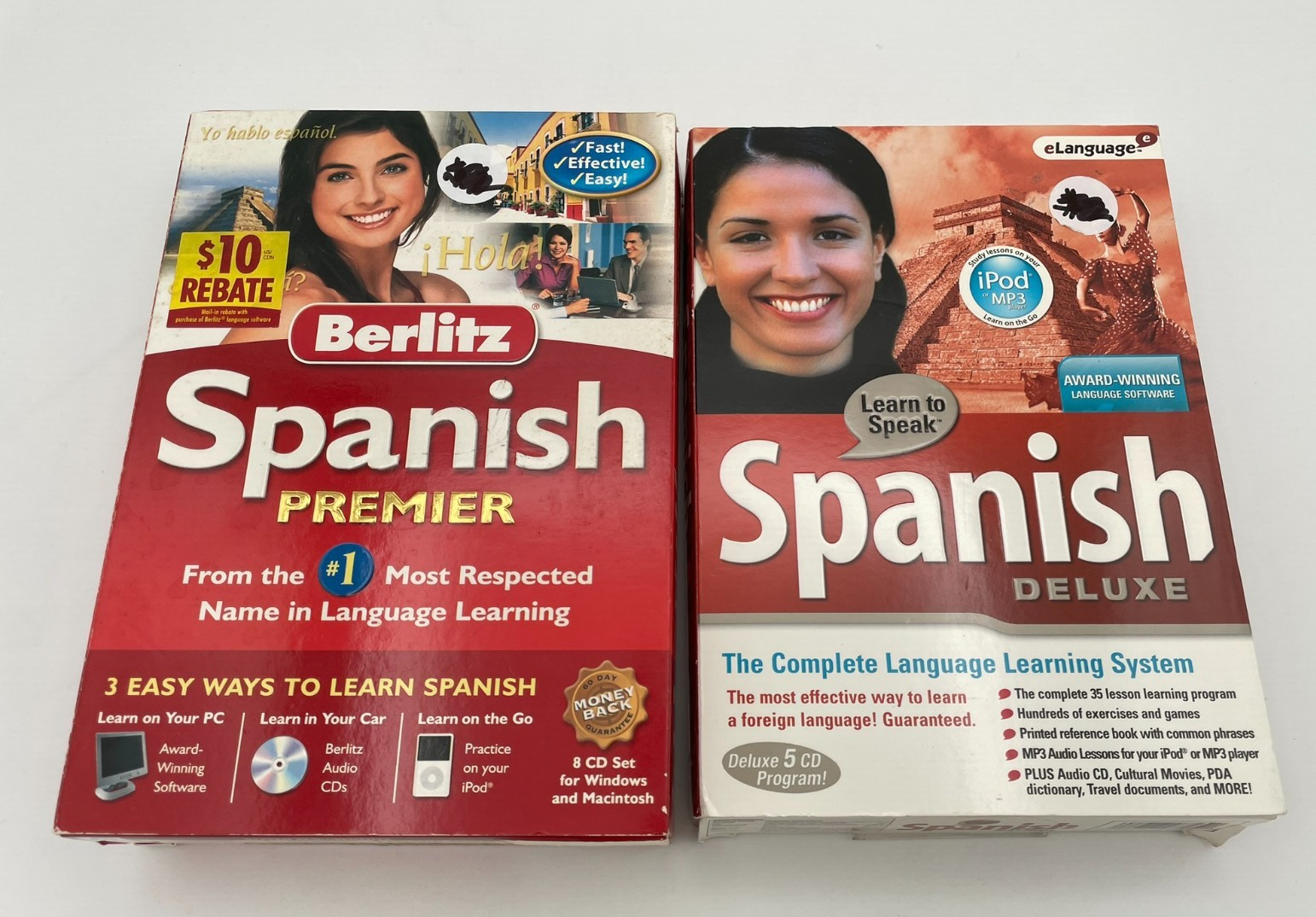 *Lot of 2* Berlitz: Spanish Premier CD Set & eLanguage: Learn to Speak Spanish