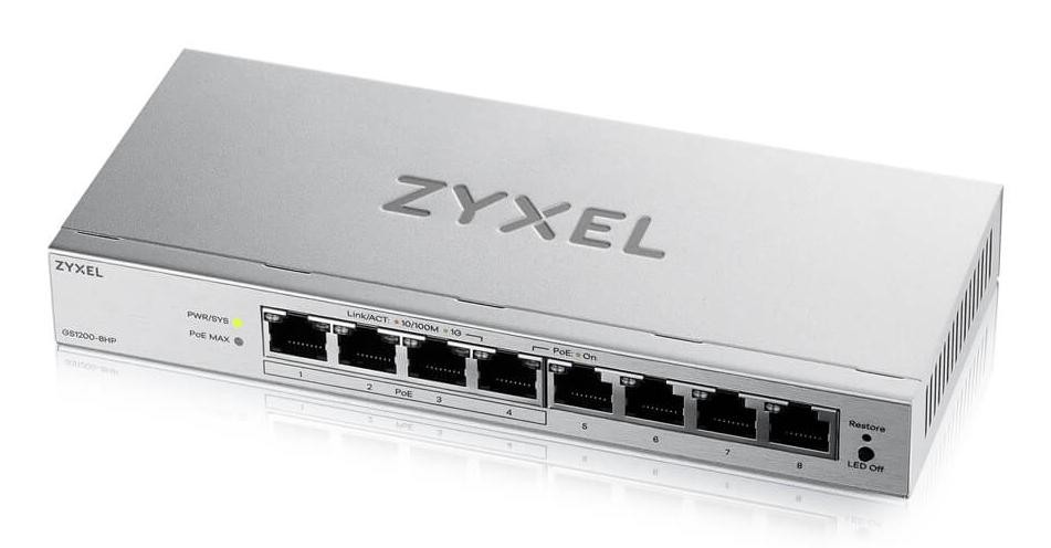 Zyxel GS1200-8HPV3 Managed L2 Gigabit Ethernet (10/100/1000) Power over