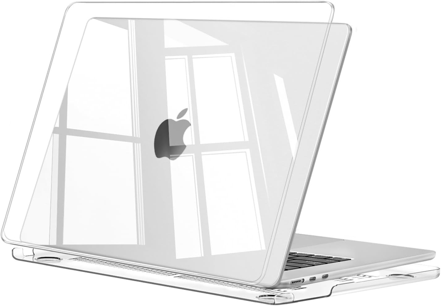 Crystal Clear Hard Case for MacBook Air 15" M5 M4 M3 M2 - Lightweight Protection