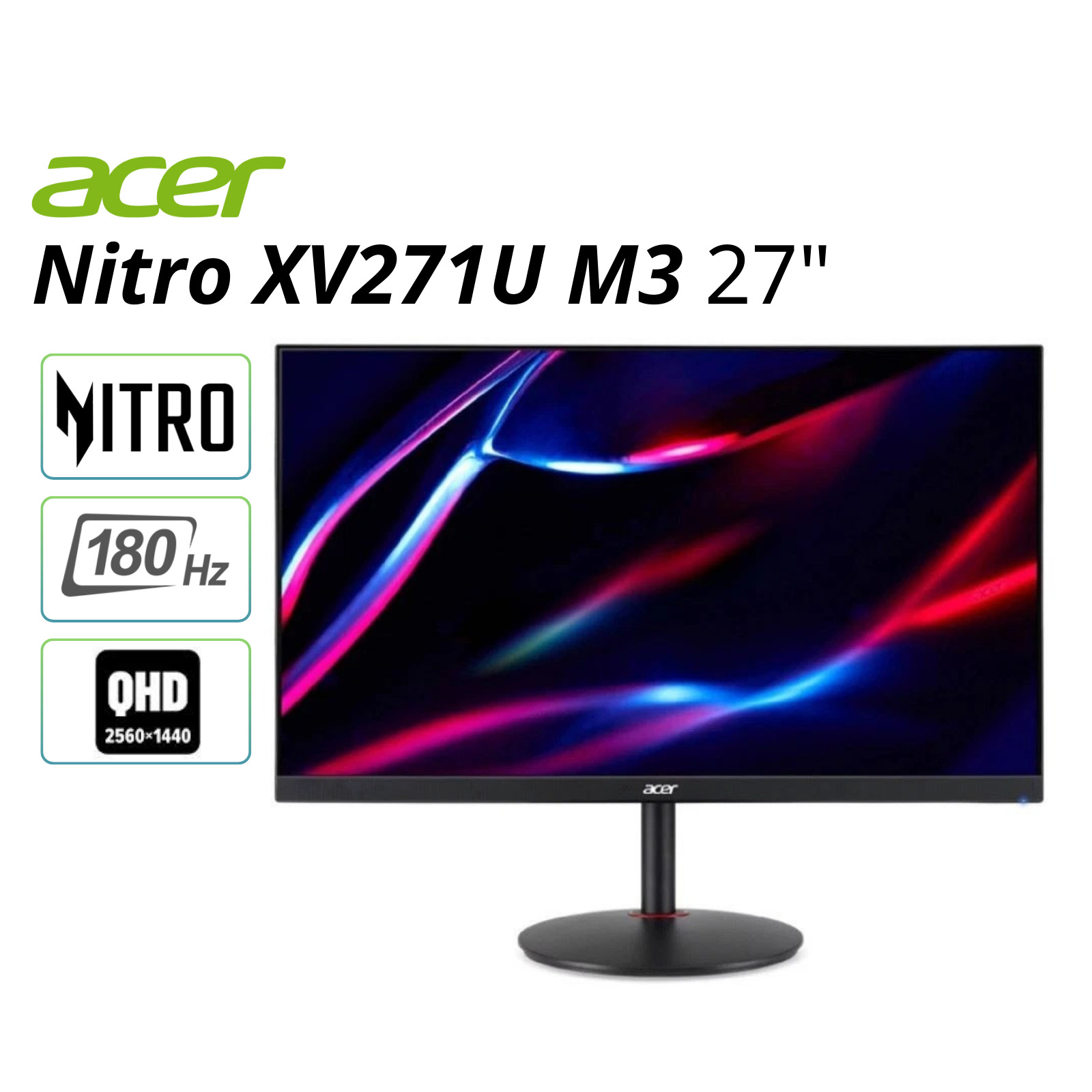 Acer Nitro 27" Gaming Monitor 180Hz 2560x1440 16:9 250Nit XV271U M3 Refurbished