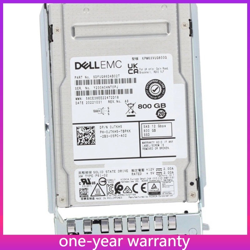 NewJTKH5 0JTKH5 DELL EMC 800GB SAS 2.5'' 12Gb/s MIXED-USE SSD 14/15/16G KIT