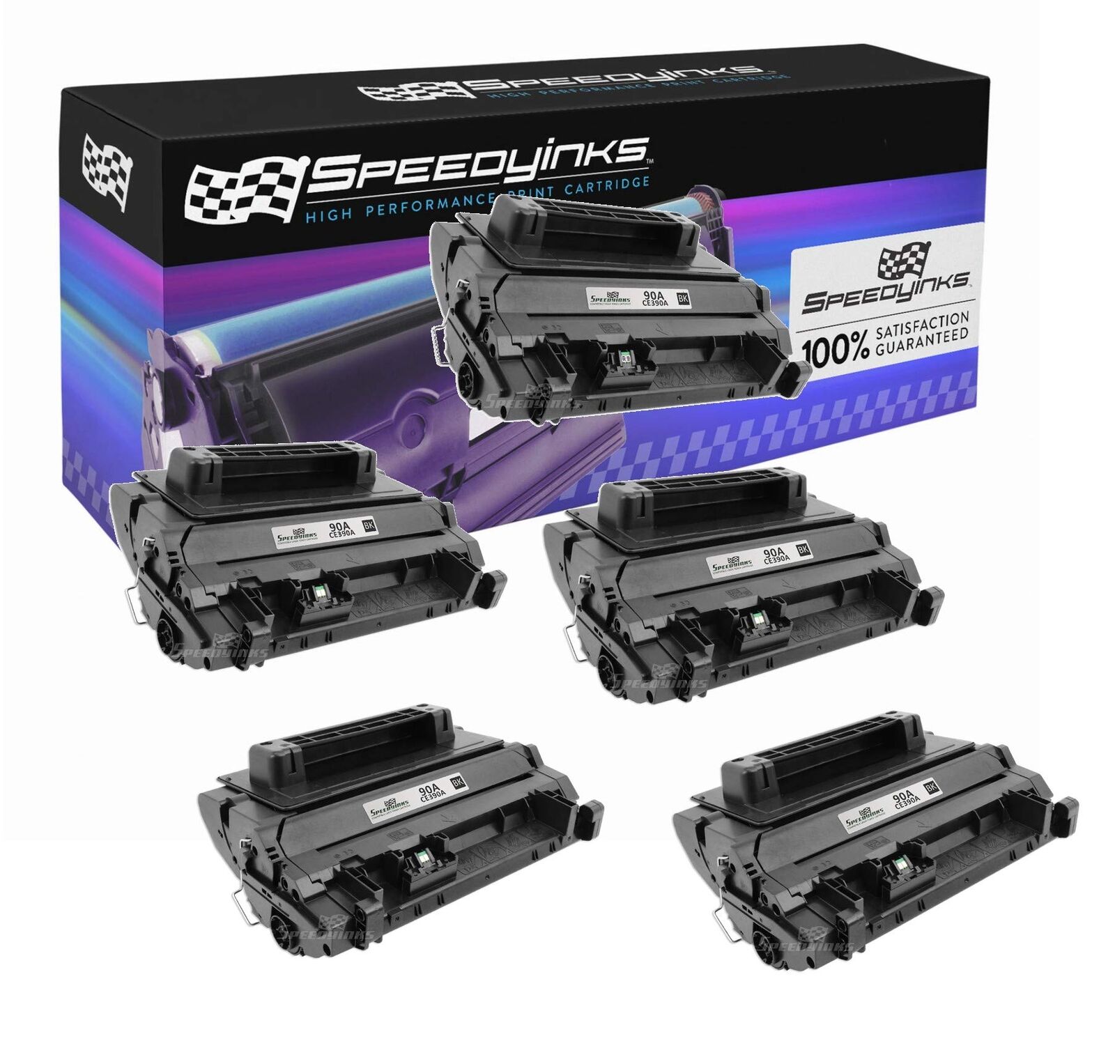 5PK Compatible Replacement Toner for HP CE390A 90A Blk for use in LaserJet