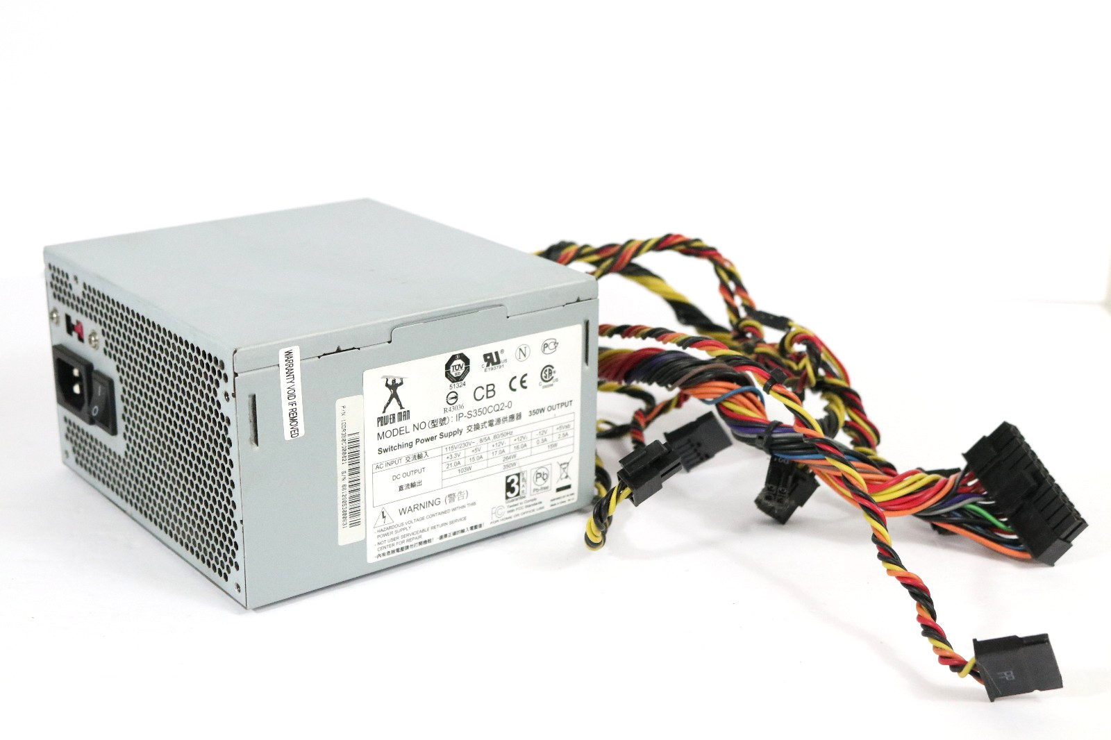 Power Man IP-S350CQ2-0 350W ATX Switching Power Supply Tested Working