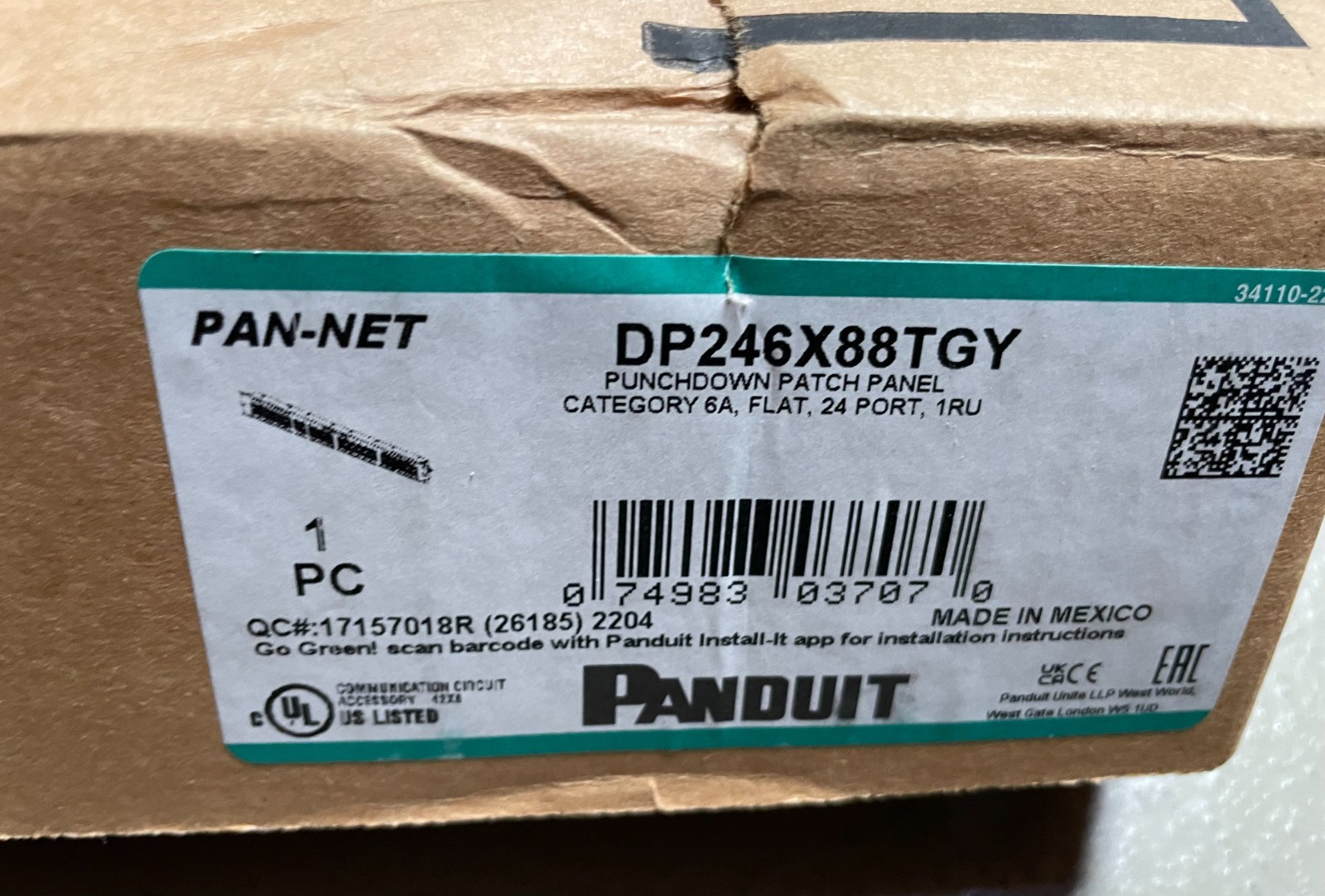 Panduit DP246X88TGY 24-Port Cat6A Patch Panel - High Performance Networking