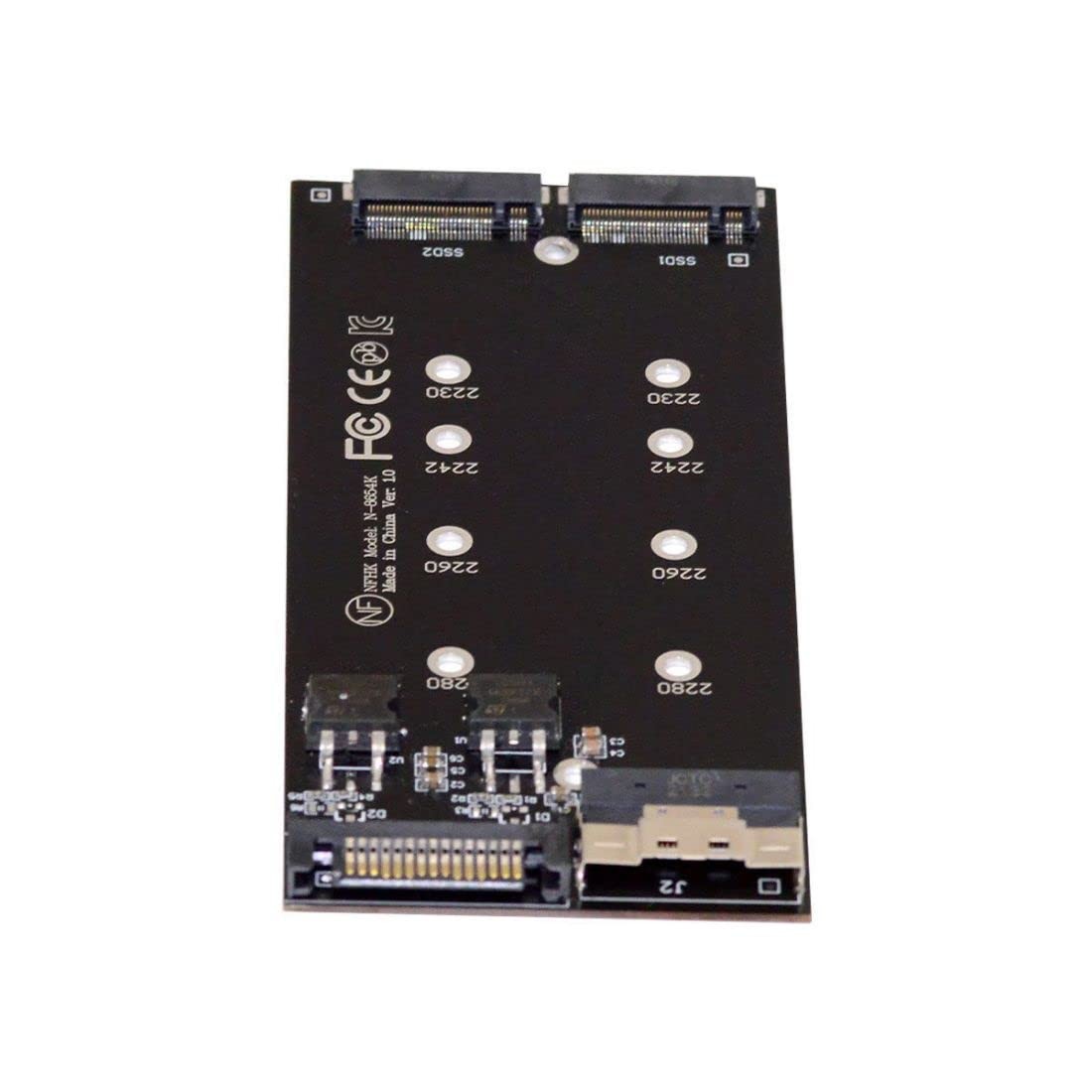 SlimSAS to NVME SSD Adpater,SFF-8654 8i 1 to 2 PCIe SFF-8654 8i to NVME