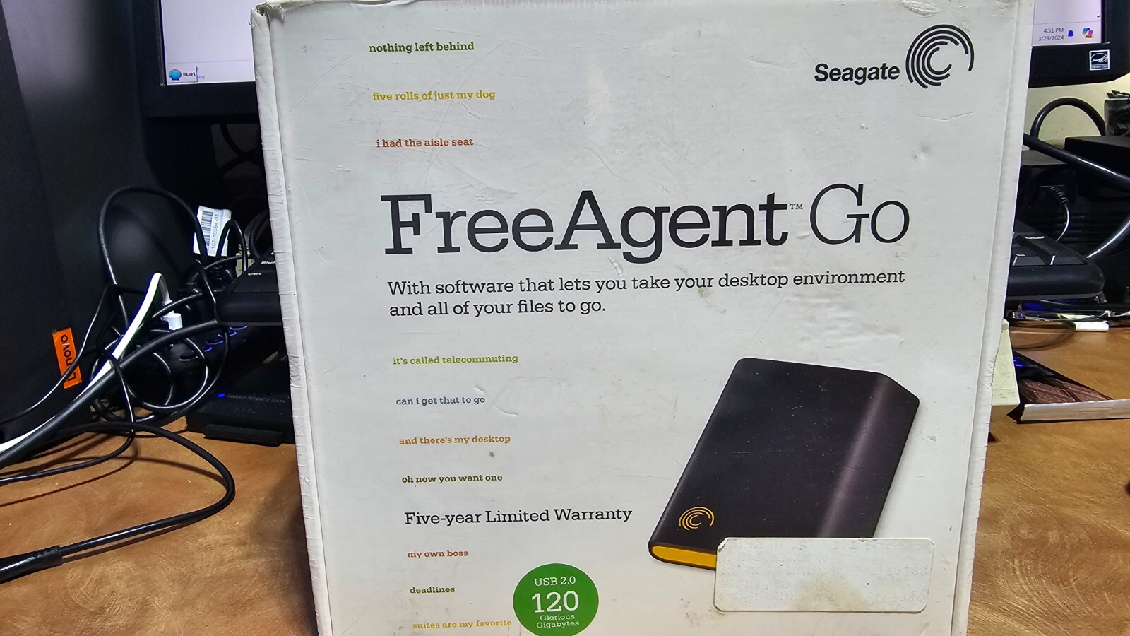 Seagate FreeAgent Go 120GB External USB 2.0 Hard Drive. New and Sealed