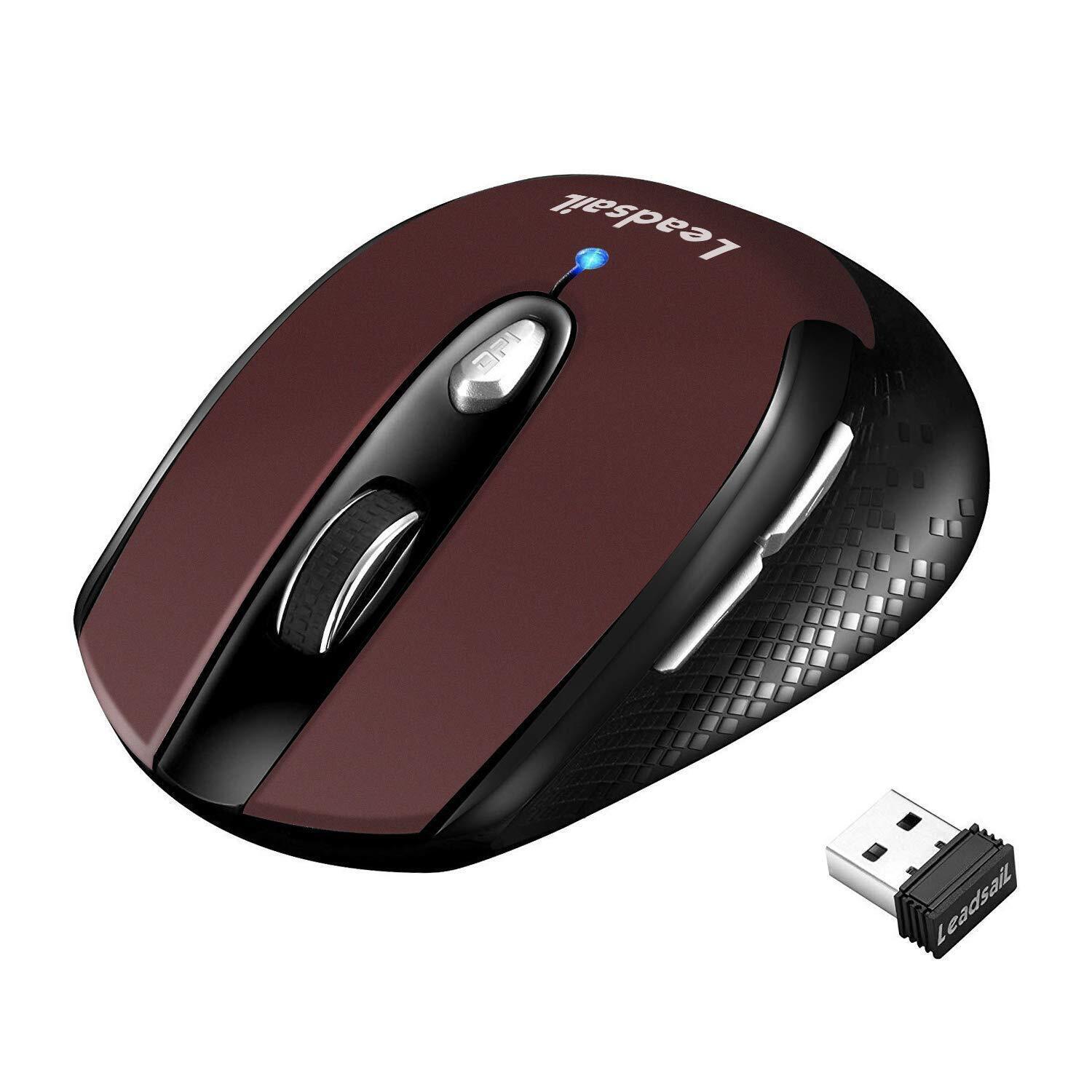 Wireless Mouse for Laptop 2.4G Portable Slim Cordless Computer Mouse with 6 B...
