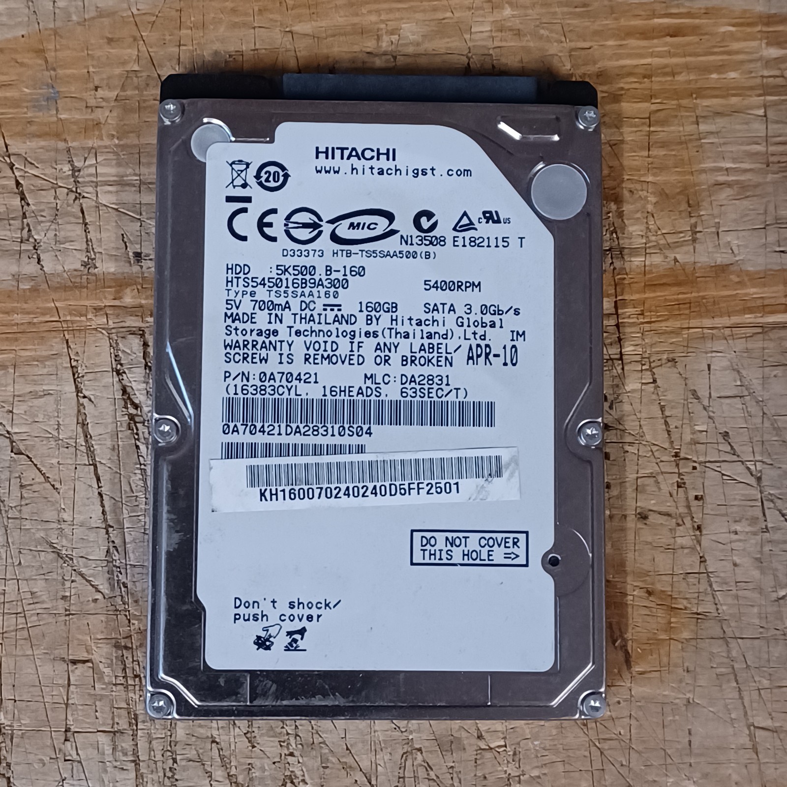 Hitachi Travelstar 40GB 2.5" SATA Internal Laptop Drive 5400 RPM HTS541640J9SA00