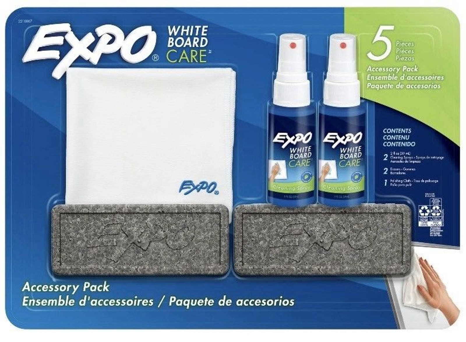 EXPO Whiteboard Care Accessory Pack for Dry Erase Markers, 5 Count