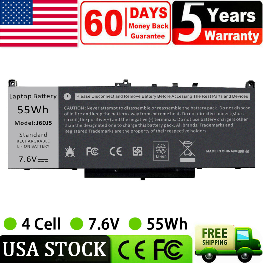 LOT J60J5 Battery 55Wh For Dell Latitude E7470 E7270 7470 7270 451-BBSY MC34Y