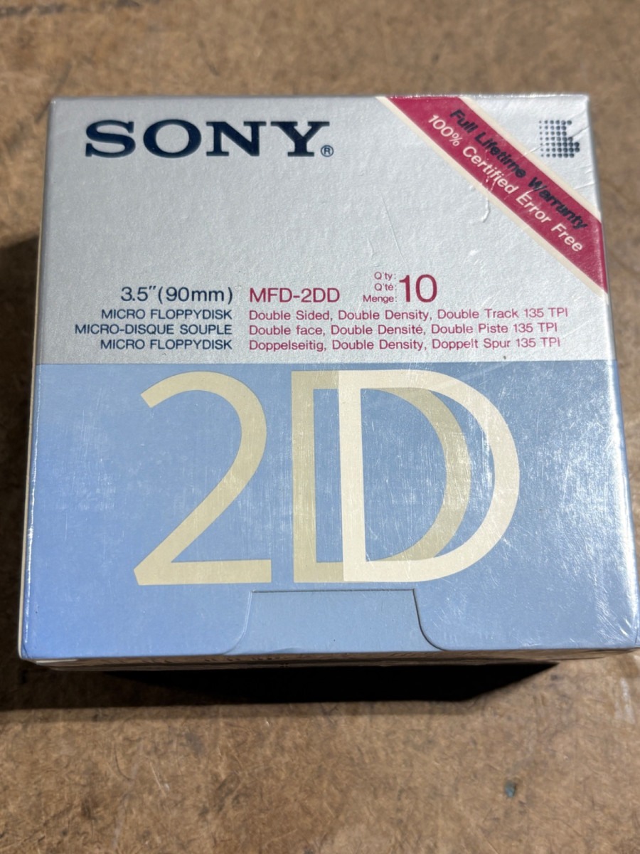 Sony MFD-2DD 3.5 Inch Micro Floppy Disk Double Density 10-Pack