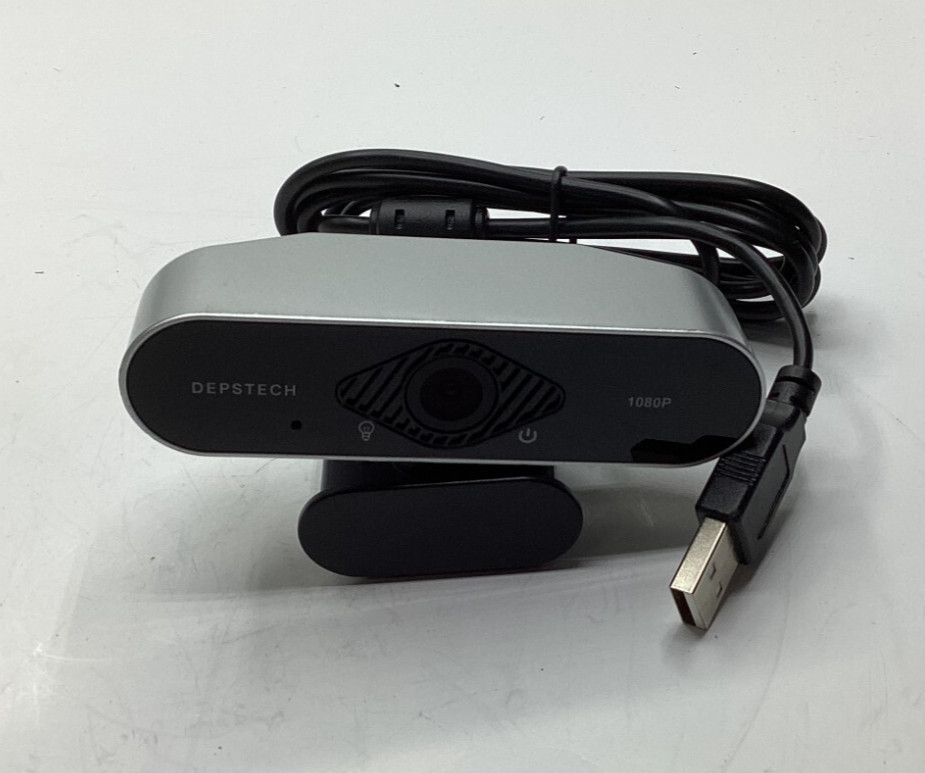 (QTY 2) Depstech 1080P Full HD USB Webcam Microphone Stand Black
