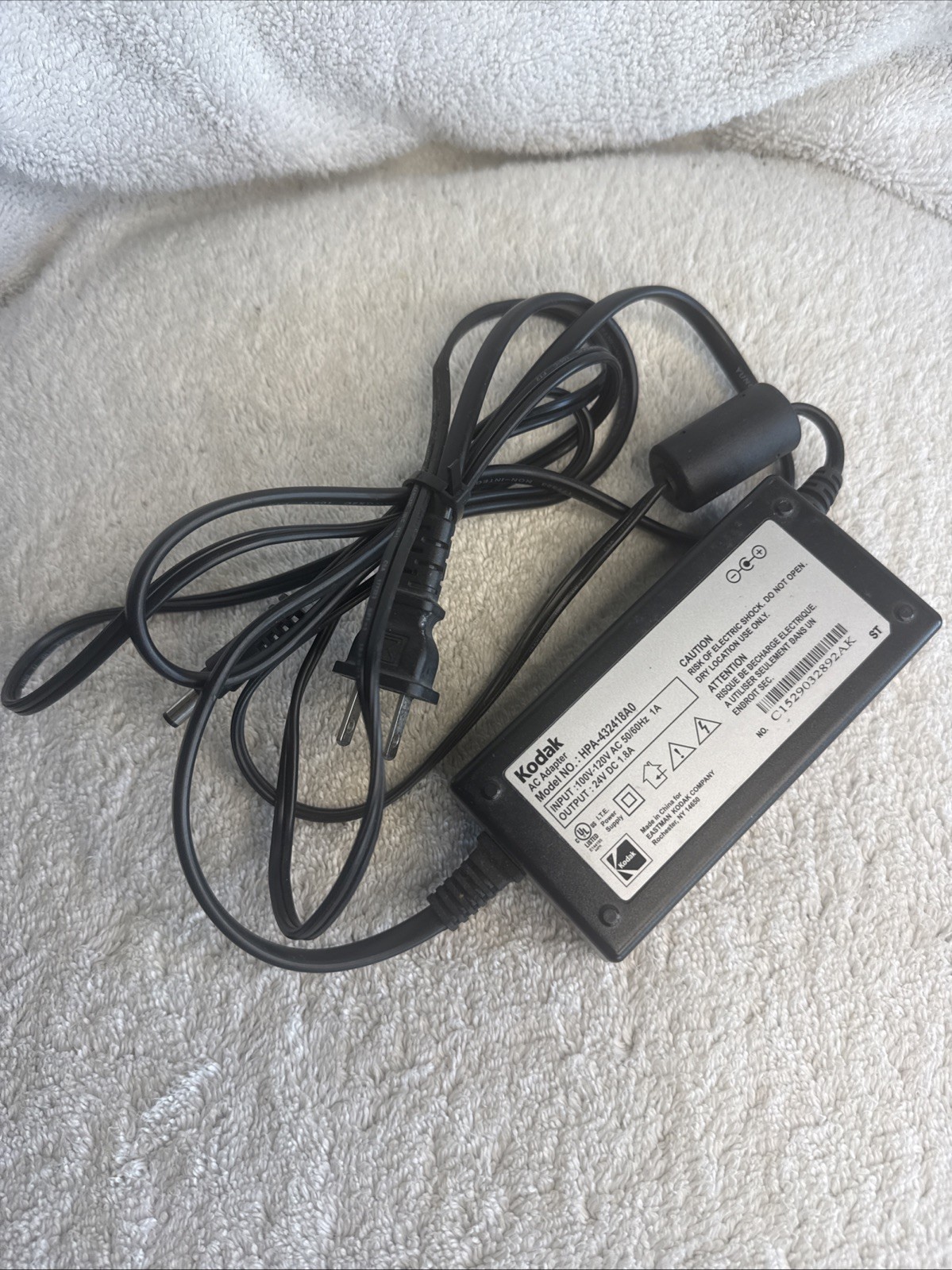 Kodak Easyshare Printer Dock AC Power Adapter  Series 3 Model HPA-432418A0 OEM