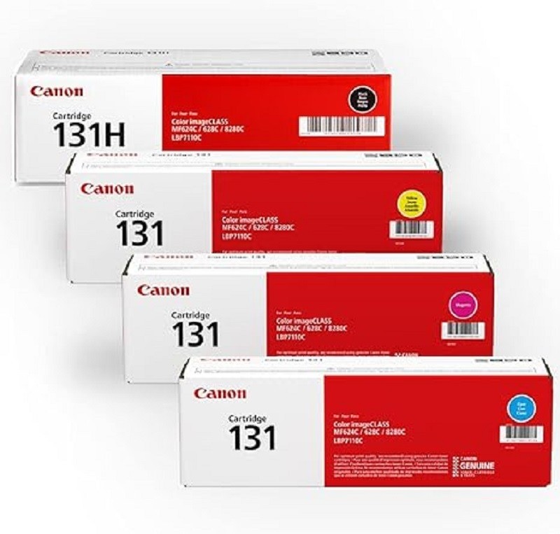 Canon 131H 131 Toner Set Black Cyan Magenta Yellow Genuine OEM CRG-131H CRG-131