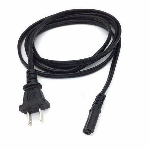 6FT AC DC Power Supply Adapter Cord Cable Connectors 2 pin 2-prong 180cm US Plug