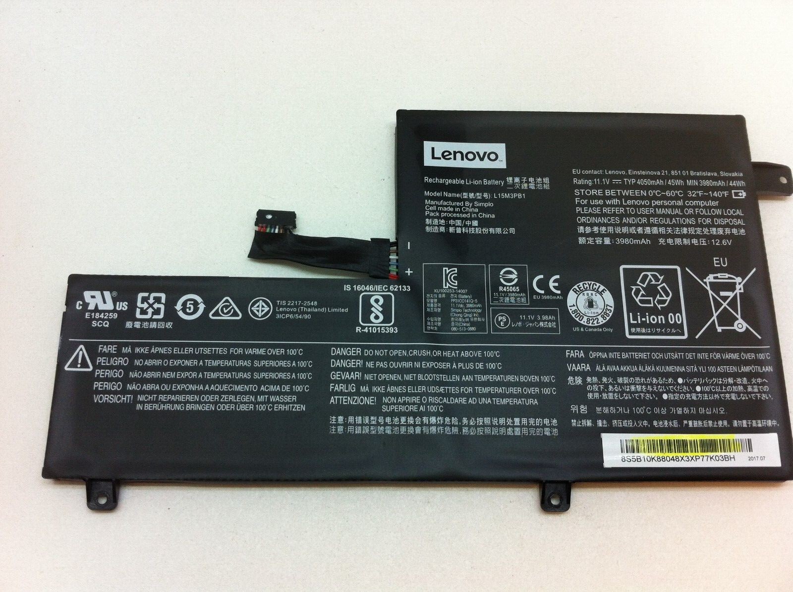 Genuine Lenovo ChromeBook N42-20 80US Li-ion Battery 5B10K88048 L15M3PB1 11.1 59