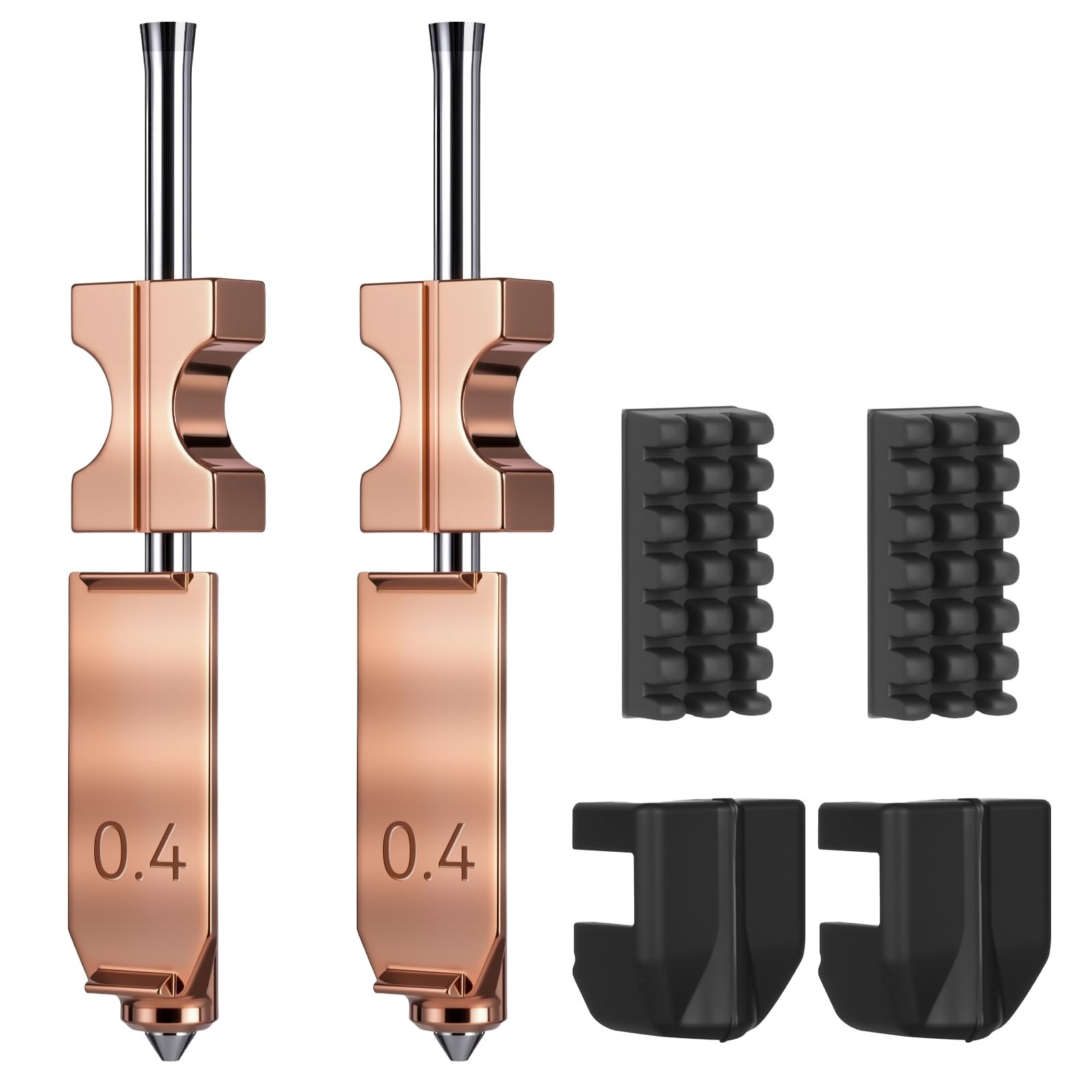 2PCS 0.4mm AD5X Nozzle,QuickSwap Copper Alloy Hardened Steel 3D Printer Hoten...