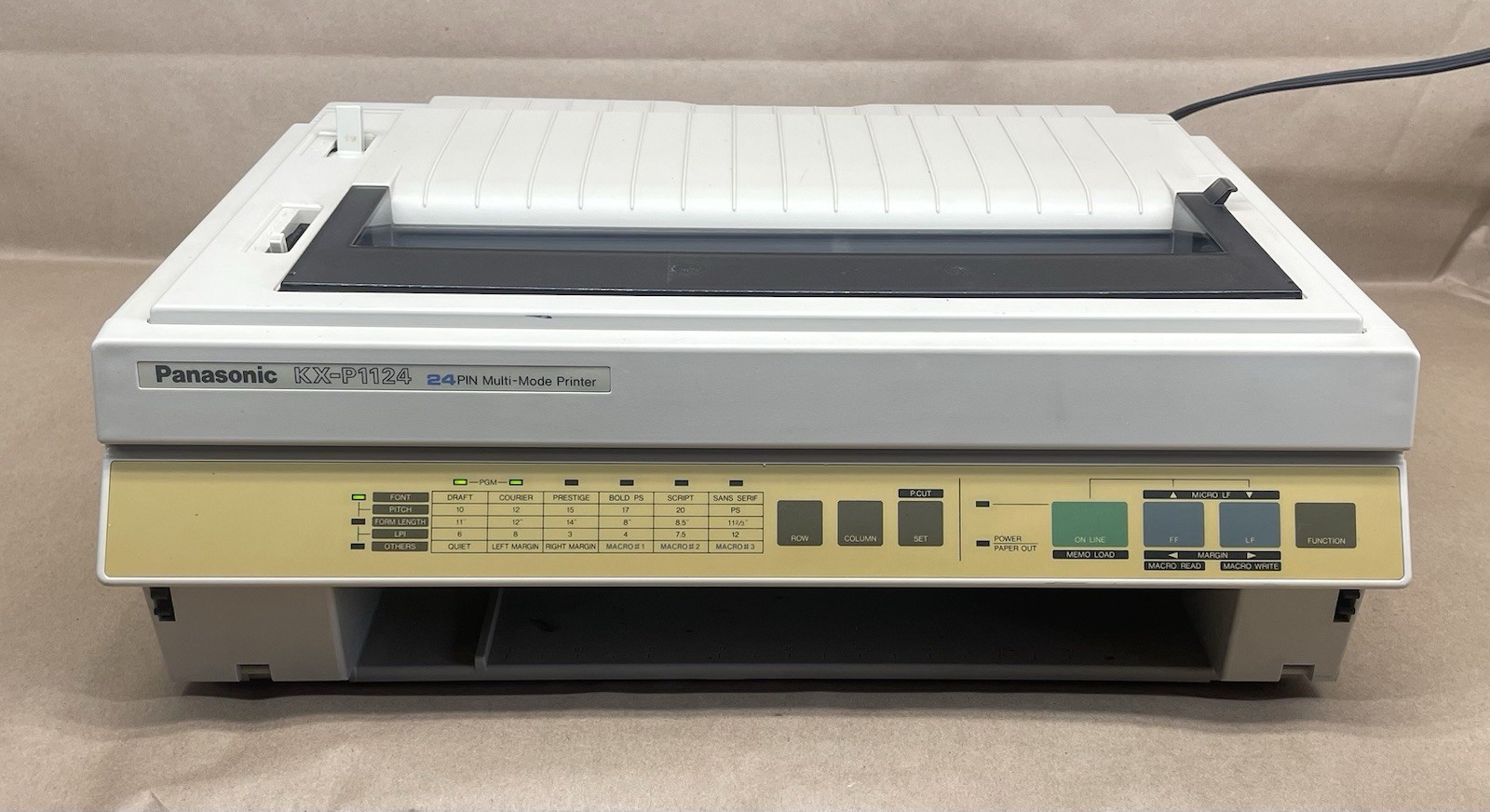 Vintage Panasonic Impact Dot Matrix Printer KX-P1124 White | POWER TESTED ONLY