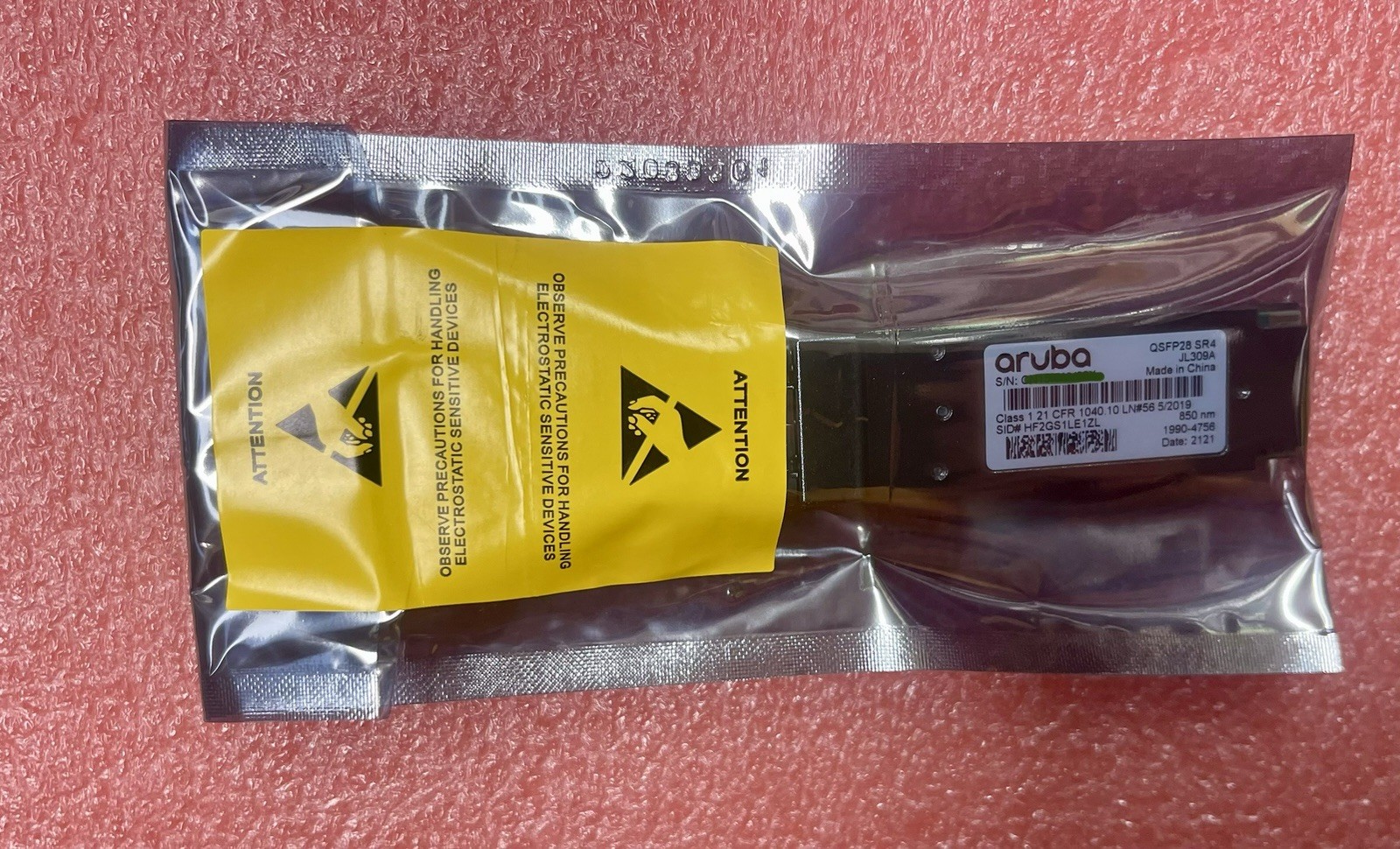 HPE Aruba JL309A 1990-4756 100G QSFP28 MPO SR4 MMF XCVR Transceiver New Spare