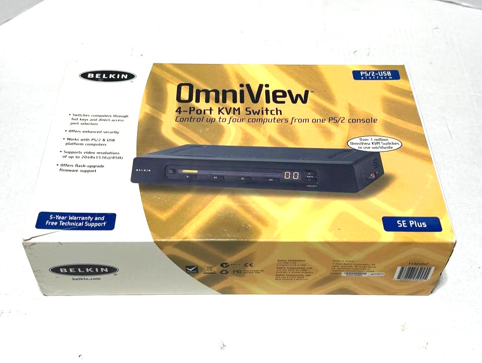 Belkin Omni View Se Plus 4-Port KVM Switch PS/2-USB