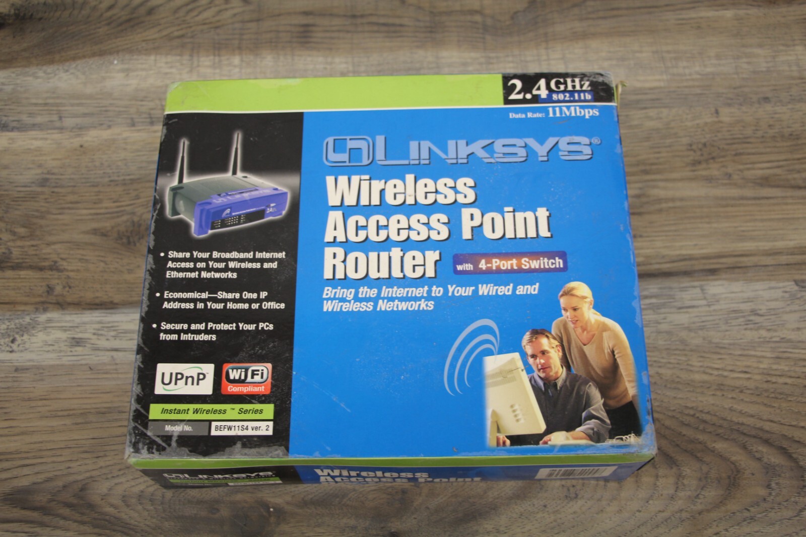 Linksys BEFW11S4 ver. 2 4-Port Wireless Access Point Router 2.4GHz 802.11b 