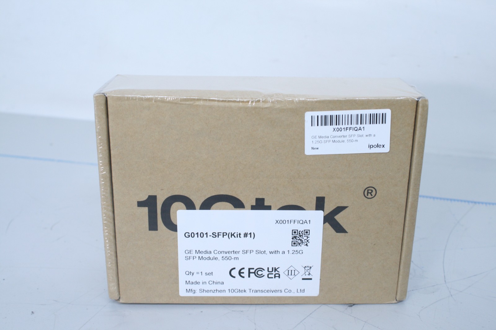 10Gtek G0101-SFP GigE Media Converter Kit, SFP Slot w/1.25G SFP Module 550m (T7