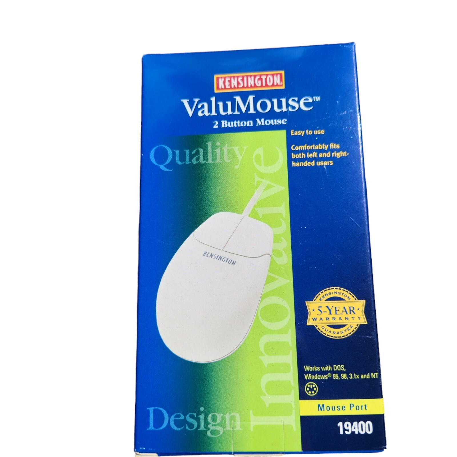 Vintage Kensington ValuMouse PS/2 Model 19400  Ball Mouse NOS 