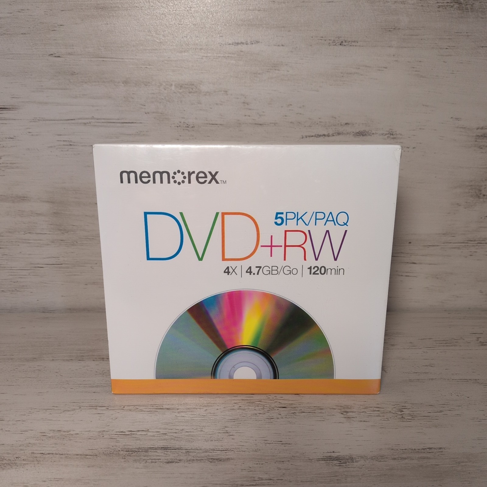 Memorex DVD+RW 5 Pack 4x, 4.7GB, 120 Min - SEALED