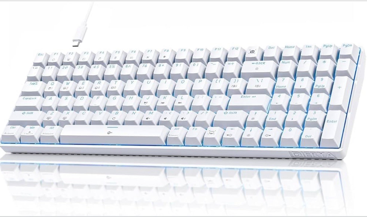 DIERYA DK98SE Gaming Keyboard Wired Mechanical Keyboard with Linear Red Switch