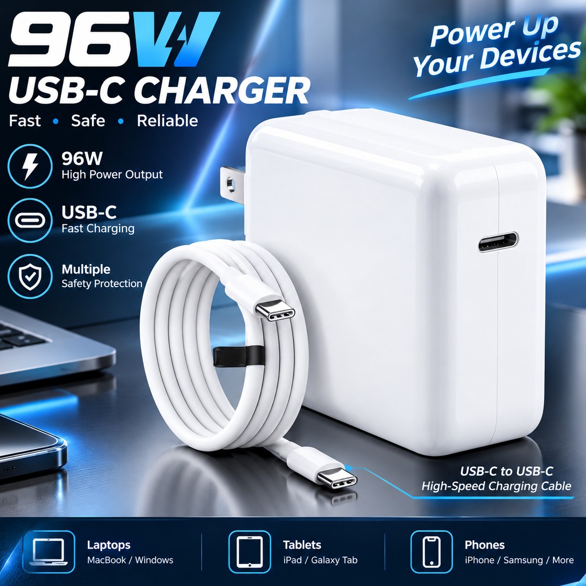 NEW 96W-30W 20V USB-C Type-C AC Adapter Charger for Apple MacBook Air A2337 M1-2
