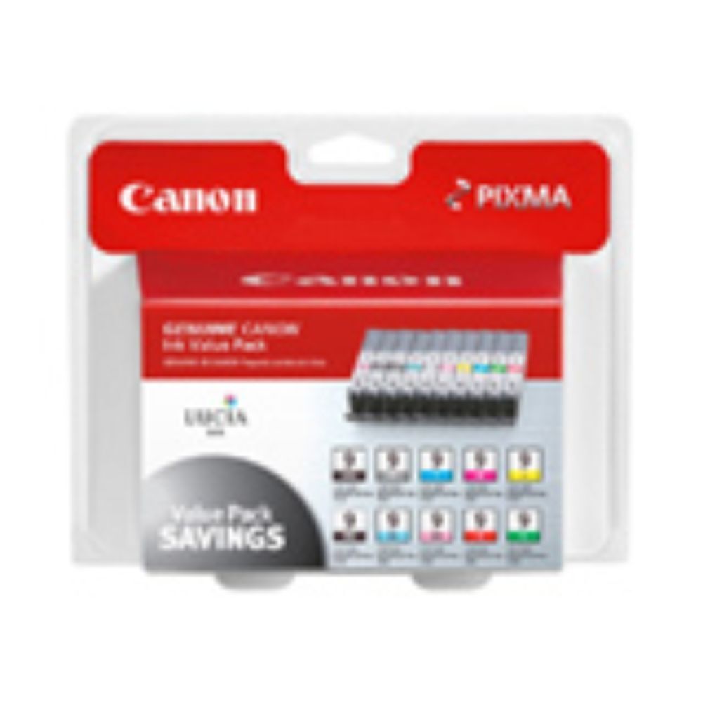 Canon PGI-9 Lucia 1033B005 Ink Cartridge Multi-Color 10-Pack in Retail Packaging