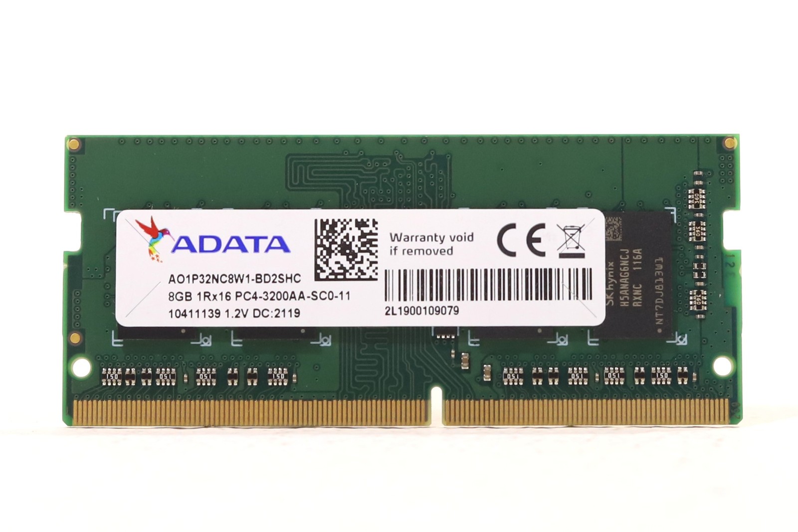 ADATA 8GB 1Rx16 PC4-3200AA-SC0-11 Laptop Memory P/N: AO1P32NC8W1-BD2SHC Tested