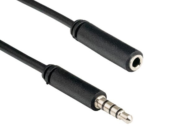 12ft 3.5mm TRRS Male to Female Audio & Microphone TRRS Extension Cable, Black