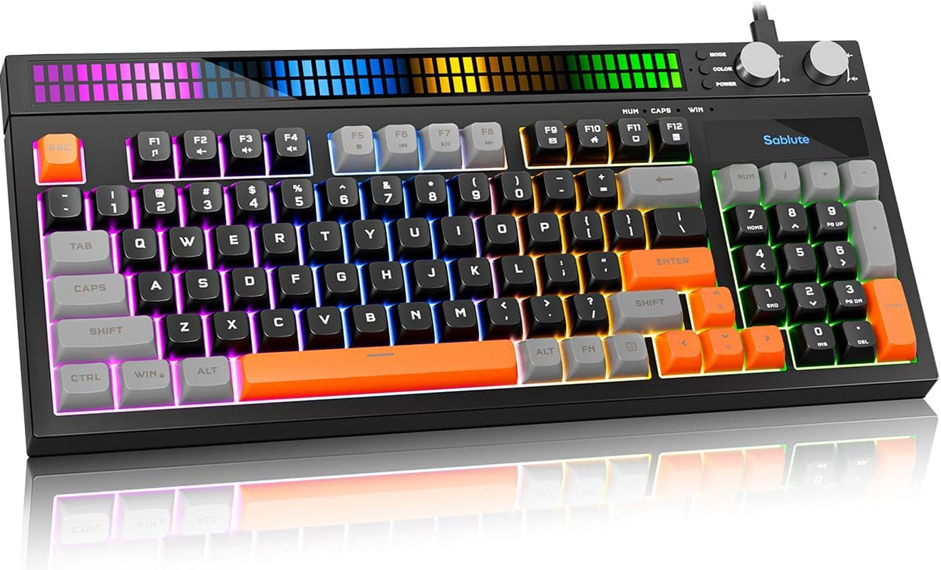 Keyboard Gaming - Audio-Sync RGB Light Strip, 19-Key Anti-Ghosting, Dual Control