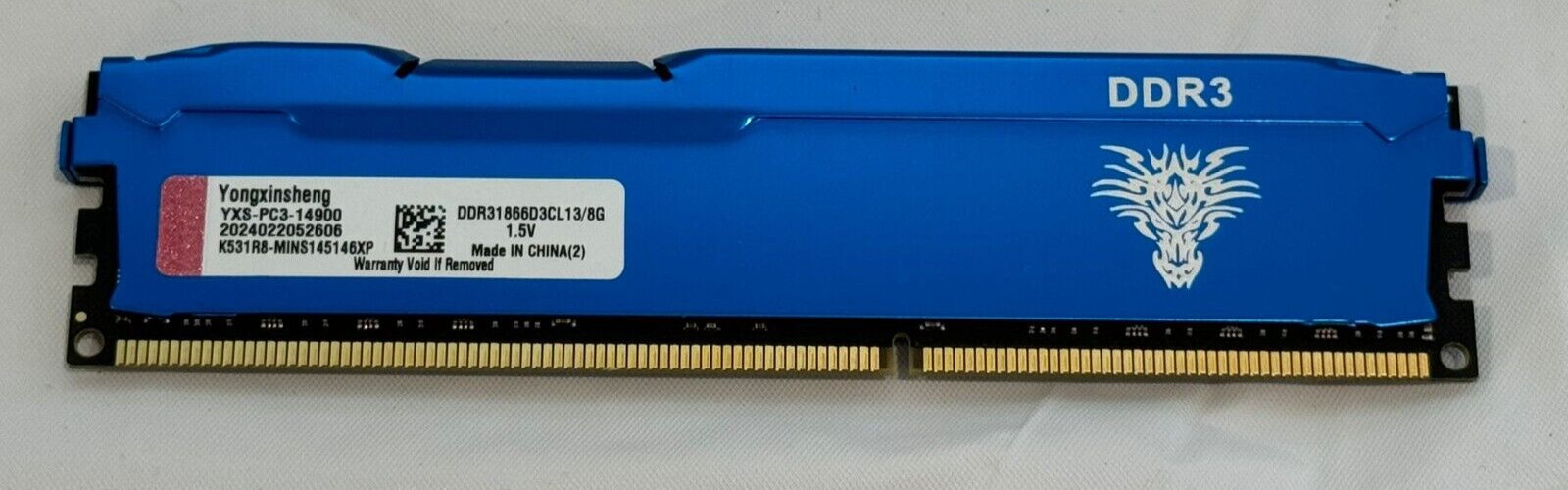 YongxinSheng 8GB YXS-PC3-14900 DDR31866D3CL13/8G RAM K531R8-MINS145146XP