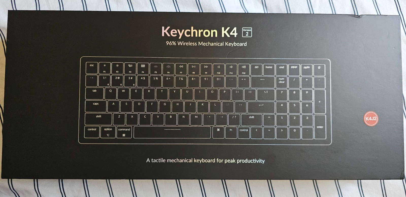 Keychron K4 96% Mechanical Keyboard Wireless/Wired Illuminated Gray English K4J2