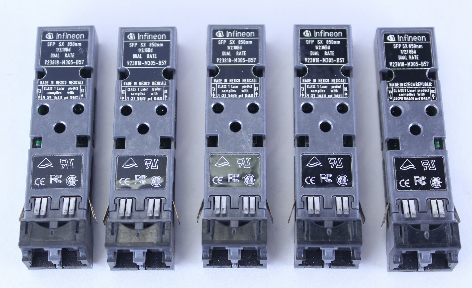 Lot of 5 Infineon Ethernet Tranceiver V23818-M305-B57 SFP SX 850NM Dual Rate SFP