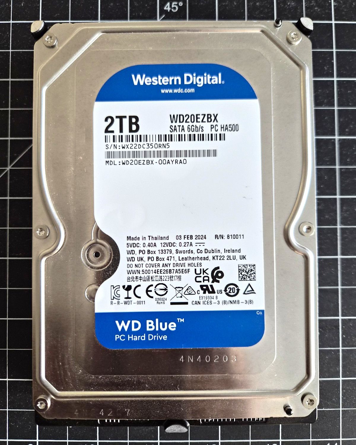 Western Digital WD Blue 2TB 3.5in SATA III 6Gb/s 7200RPM 256MB WD20EZBX