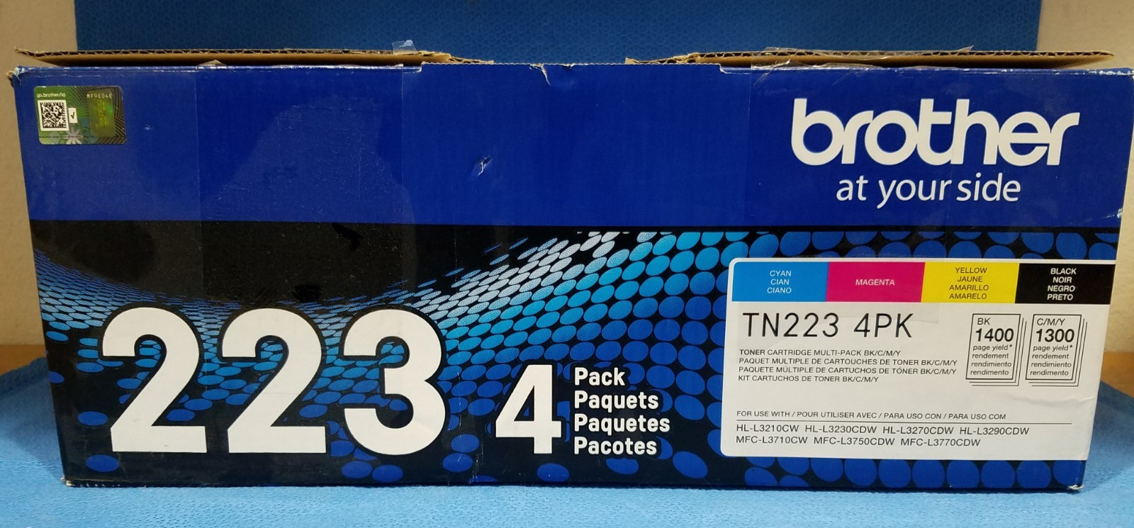 Brother TN223 4PK Black Cyan Magenta Yellow Toner Cartridge Set for HL-L3270CDW
