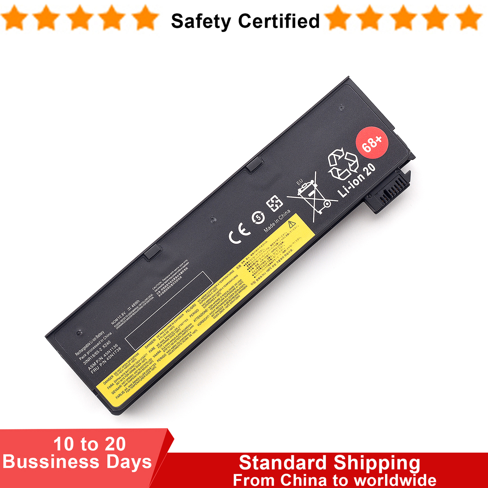 68+ Battery For Lenovo ThinkPad X240 X240s T440 T450 T460 X250 45N1128 45N1136