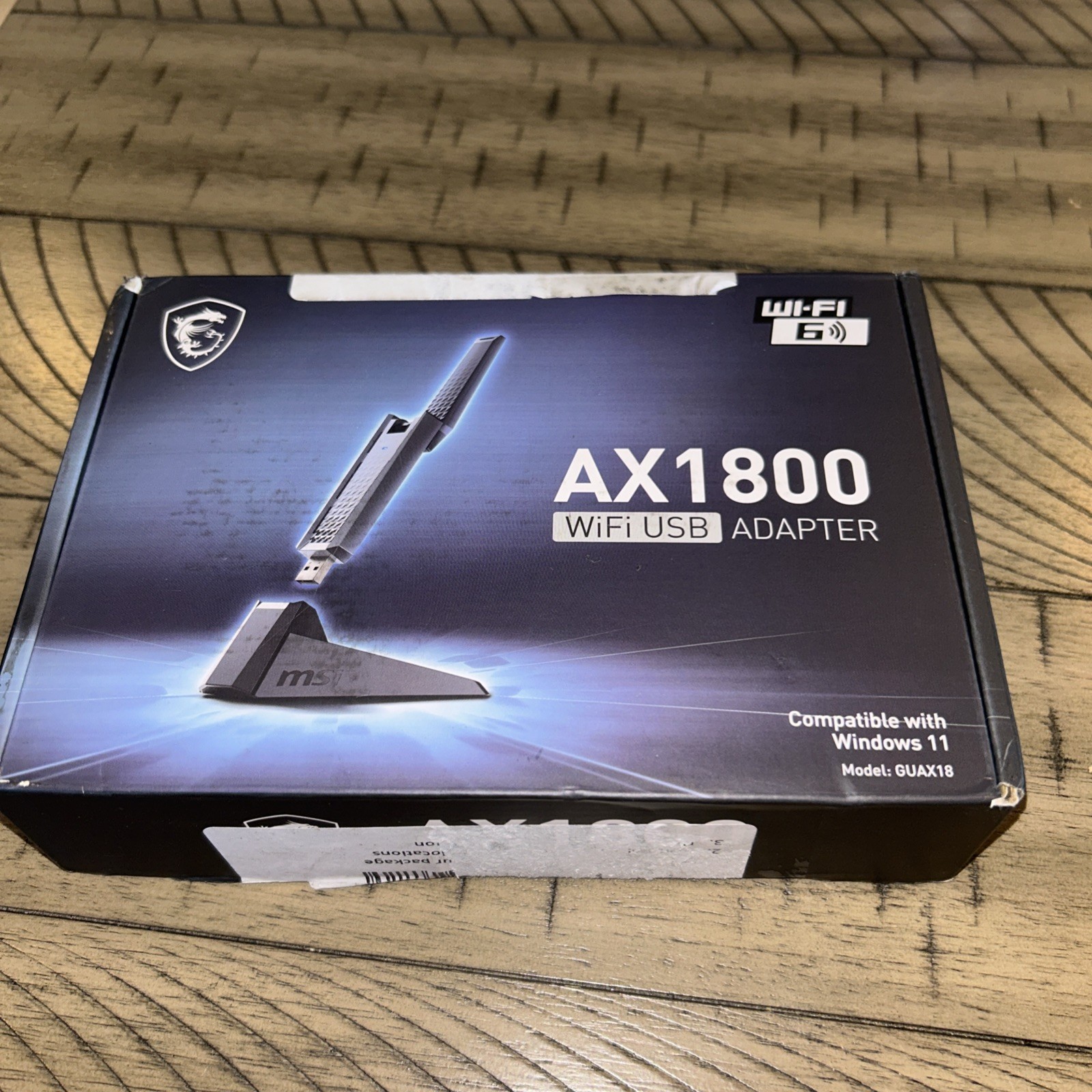 MSI AX1800 WiFi 6 Dual-Band USB Adapter - WLAN up to 1800 Mbps (5GHz, 2.4GHz Wir