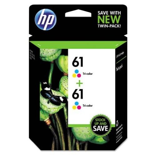 Twin HP 61 Tri-Color Combo Pack Ink Cartridge Exp 2025 CR259FN