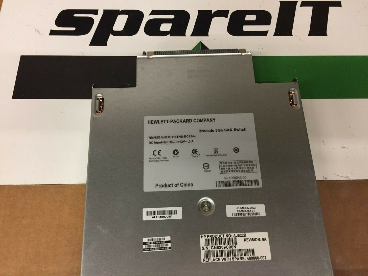 AJ822B HP 8/24C 8Gb SAN Switch for Blade System C-Class Series 489866-002