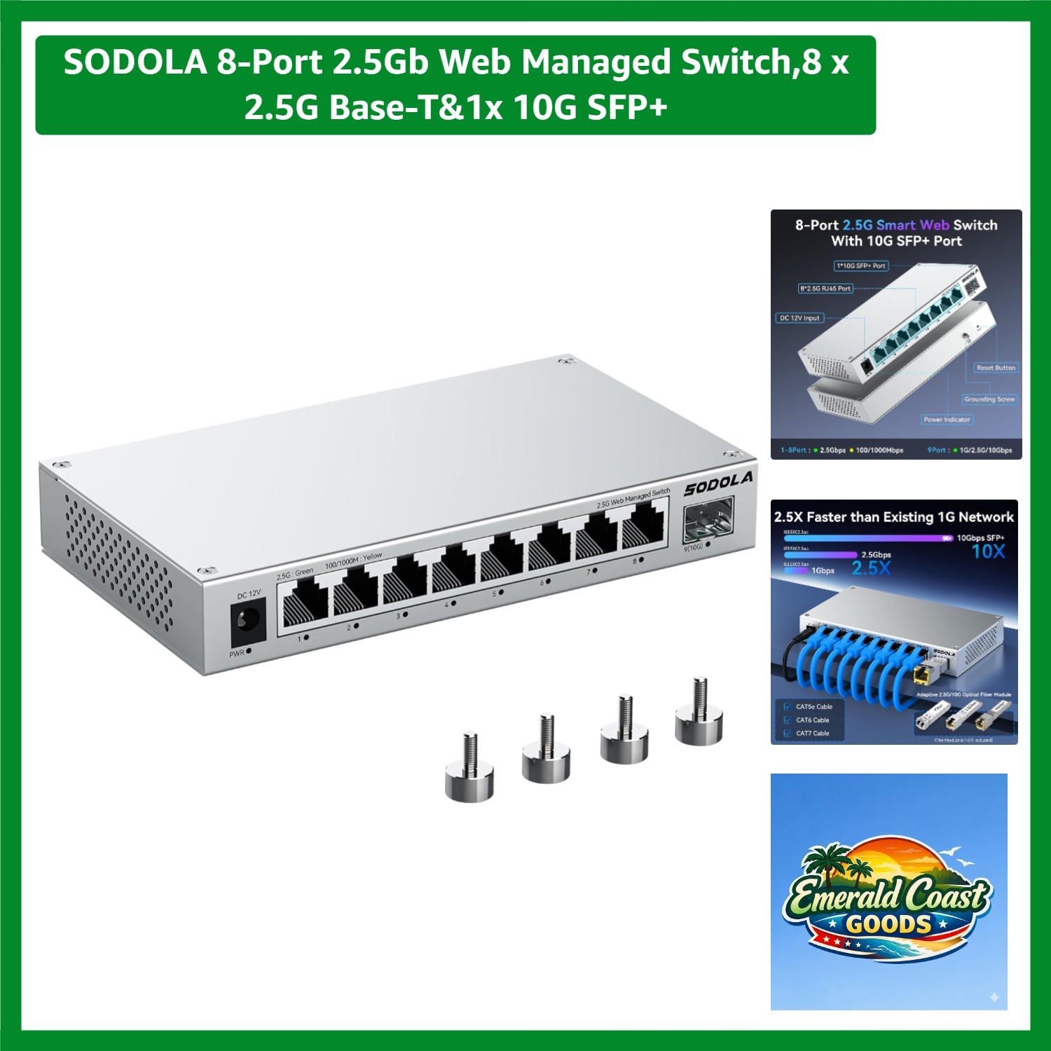 8-Port 2.5G Managed Switch with 10G SFP+ Uplink for Optimal Network Performance