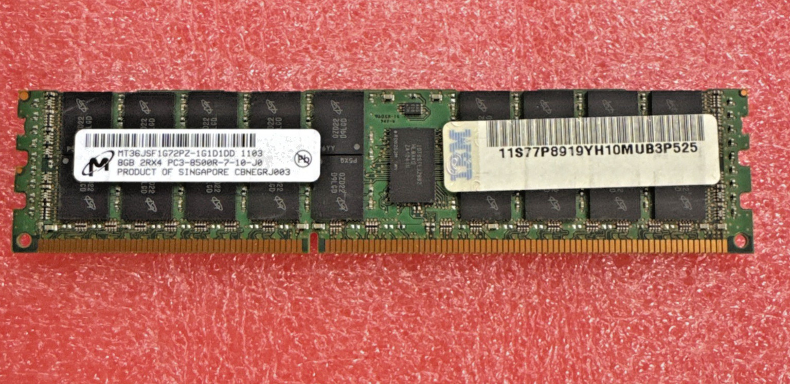 lot of 9 pieces Micron MT36JSF1G72PZ-1G1D1DD 8GB  2Rx4 PC3-8500R Memory RAM