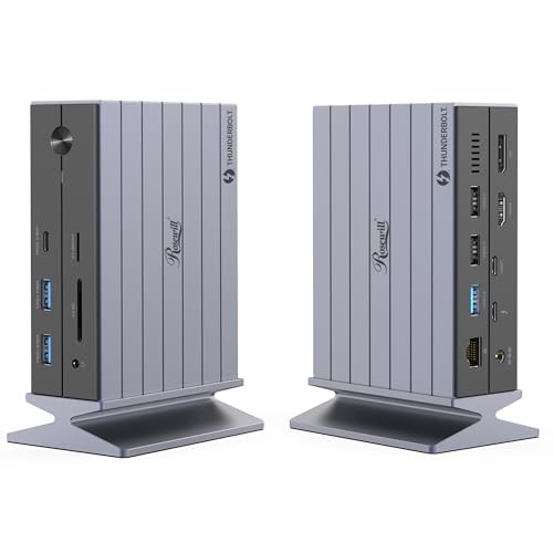 ROSEWILL 14-IN-1 THUNDERBOLT 4 CERTIFIED LAPTOP DOCKING STATION 8K - GRAY
