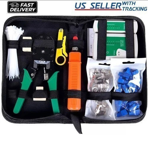 Rj45 Crimping Tool Kit Set For CAT5/CAT6 Lan Cable Tester Network Repair Tool