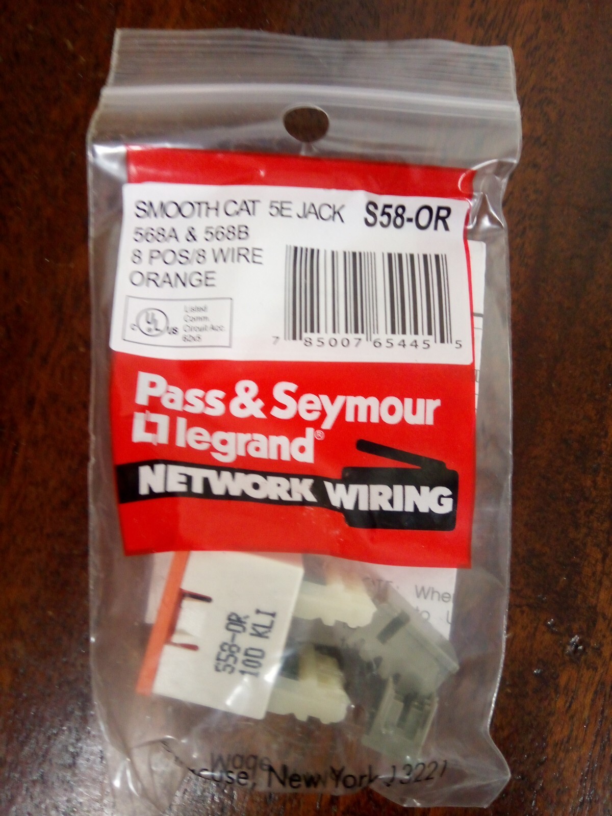 Pass and Seymour  2A145-C5EU-WH T568A/B Wiring